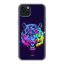 Силіконовий бампер з картинкою звірів для iPhone 14 Plus (Тигр-Арт)