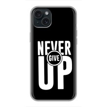 Силиконовый Чехол на iPhone 14 Plus с картинкой Nike (Never Give UP)