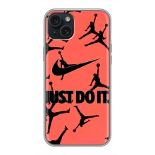 Силиконовый Чехол Nike Air Jordan на Айфон 14 Плюс – Just Do It