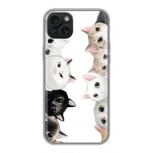 Силиконовый чехол с котиком для iPhone 14 Plus – Коты