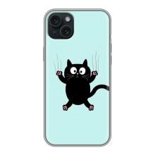 Силиконовый чехол с котиком для iPhone 14 Plus – Падающий кот