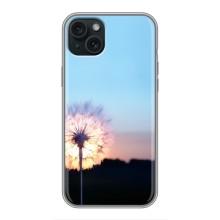 Силиконовый Чехол с одуванчиками на iPhone 14 Plus – Закат с одуванчиком