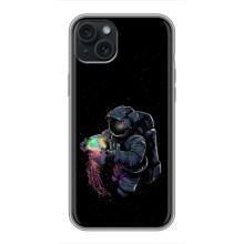 Силиконовый Чехол с принтом "Космонавты" на iPhone 14 Plus – В руках земля