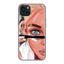 Силиконовый Чехол на iPhone 14 Plus с картинкой Стильных Девушек – Девушка и ресницы