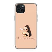 Силиконовый Чехол на iPhone 14 Plus с картинкой Стильных Девушек – С собакой