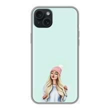 Силиконовый Чехол на iPhone 14 Plus с картинкой Стильных Девушек – В шапке