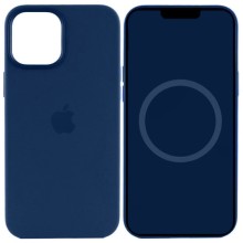 Чехол Silicone case (AAA) full with Magsafe and Animation для Apple iPhone 15 Plus (6.7") – Синий