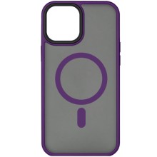 TPU+PC чехол Metal Buttons with MagSafe для Apple iPhone 15 Plus (6.7") (Темно-Фиолетовый)