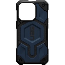 Ударопрочный чехол UAG Monarch Pro with MagSafe Leather для Apple iPhone 15 Plus / 14 Plus (6.7") (Синий)