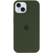 Чохол Silicone Case Full Protective (AA) with MagSafe для Apple iPhone 15 Plus (6.7") – Зелений