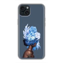 Чехлы (ART) Цветы на iPhone 15 Plus (VPrint) (Квіти на голові)