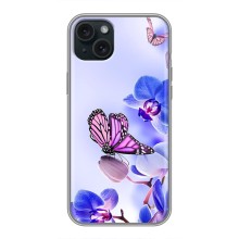 Чохли з квітами для iPhone 15 Plus (VPrint) (Метелик на квітах)