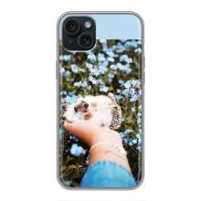 Чохли з зображенням різних тварин на iPhone 15 Plus (Їжачок в руці)