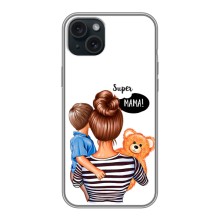 Чехол с печатью для iPhone 15 Plus - (Мама с ребенком) (AlphaPrint) – Мама с сыном