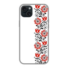 Чехол для Патриота Украины iPhone 15 Plus - (AlphaPrint) (Яркая вишиванка)