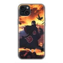 Чехол Итачи Учиха дляАйфон 15 Плюс (AlphaPrint) – Итачи с воронами