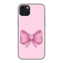 Чехол банты для iPhone 15 Plus – Розовый бантик