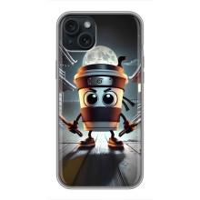 Чехол с мемом Тралалело тралала на iPhone 15 Plus (Капучино асасино)