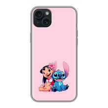 Чехол с принтом Стич на iPhone 15 Plus (Лило и Стич)
