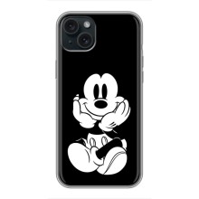 Эксклюзивный чехол для iPhone 15 Plus (AlphaPrint - Мультяшные) (Микки на черном)