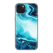 Мраморний чехол на iPhone 15 Plus (VPrint) (Блакитний мрамор)