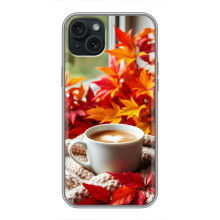 Чехол с уникальным дизайном «Осень с кофе» для iPhone 15 Plus