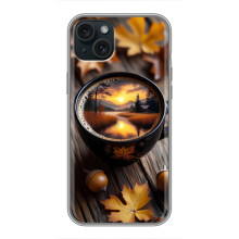 Чохол з унікальним дизайном 'Осінь з кавою' для iPhone 15 Plus – Темна кава