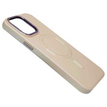 Кожаный чехол Bonbon Leather Metal Style with MagSafe для Apple iPhone 15 Pro Max (6.7") – Розовый