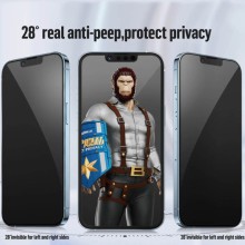 Защитное 2.5D стекло Blueo Full Cover Anti-Peep для Apple iPhone 15 Pro Max (6.7") – Черный