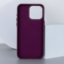 Кожаный чехол Bonbon Leather Metal Style with MagSafe для Apple iPhone 15 Pro Max (6.7") – Бордовый
