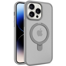 TPU+PC чохол Metal Buttons with MagSafe Colorful HQ Ring для Apple iPhone 15 Pro Max (6.7") (Grey)