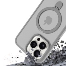 TPU+PC чохол Metal Buttons with MagSafe Colorful HQ Ring для Apple iPhone 15 Pro Max (6.7") – Grey