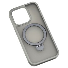 TPU+PC чохол Metal Buttons with MagSafe Colorful HQ Ring для Apple iPhone 15 Pro Max (6.7") – Grey