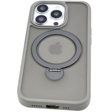 TPU+PC чохол Metal Buttons with MagSafe Colorful HQ Ring для Apple iPhone 15 Pro Max (6.7") – Grey