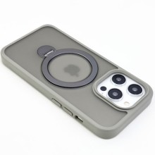 TPU+PC чохол Metal Buttons with MagSafe Colorful HQ Ring для Apple iPhone 15 Pro Max (6.7") – Grey