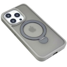 TPU+PC чохол Metal Buttons with MagSafe Colorful HQ Ring для Apple iPhone 15 Pro Max (6.7") – Grey