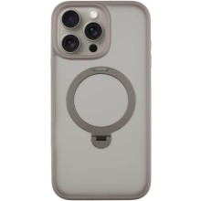 TPU+PC чохол Metal Buttons with MagSafe Colorful HQ Ring для Apple iPhone 15 Pro Max (6.7") (Grey)