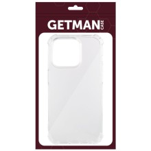 TPU чохол GETMAN Ease logo посилені кути для Apple iPhone 15 Pro Max (6.7") – Прозорий