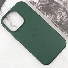 Кожаный чехол Leather Case (AAA) with MagSafe and Animation для Apple iPhone 15 Pro Max (6.7") – Зеленый