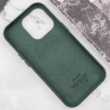 Кожаный чехол Leather Case (AAA) with MagSafe and Animation для Apple iPhone 15 Pro Max (6.7") – Зеленый