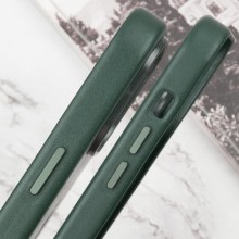 Кожаный чехол Leather Case (AAA) with MagSafe and Animation для Apple iPhone 15 Pro Max (6.7") – Зеленый