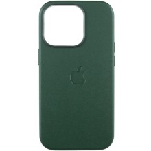 Кожаный чехол Leather Case (AAA) with MagSafe and Animation для Apple iPhone 15 Pro Max (6.7") (Зеленый)