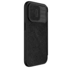 Кожаный чехол-книжка Nillkin Qin Pro Camshield для Apple iPhone 15 Pro Max (6.7") – Черный