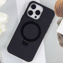Чехол Silicone Case Full Protective NO LOGO with Ring для Apple iPhone 15 Pro Max (6.7") – Черный