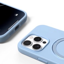 Чехол Silicone Case Full Protective NO LOGO with Ring для Apple iPhone 15 Pro Max (6.7") – Голубой