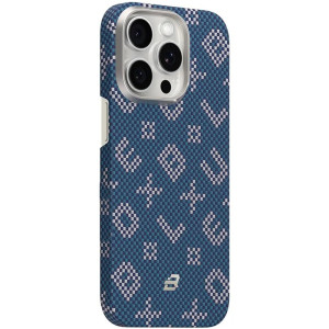 TPU+PC чехол Blueo Gilded Tactile Woven with MagSafe для Apple iPhone 15 Pro Max (6.7") – Blue