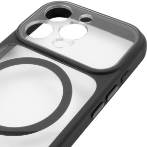 Чехол TPU+PC GETMAN Moon Clear with MagSafe для Apple iPhone 15 Pro Max (6.7") – Черный