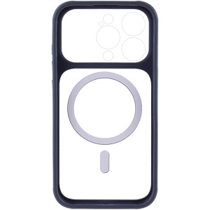 Чехол TPU+PC GETMAN Moon Clear with MagSafe для Apple iPhone 15 Pro Max (6.7") – Blue