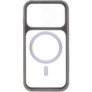 Чехол TPU+PC GETMAN Moon Clear with MagSafe для Apple iPhone 15 Pro Max (6.7") – Серый