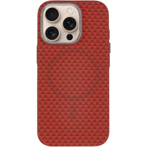 Чехол TPU+PC KVZV Triangular Pattern with Magnetic Fit для Apple iPhone 15 Pro Max (6.9") – Красный